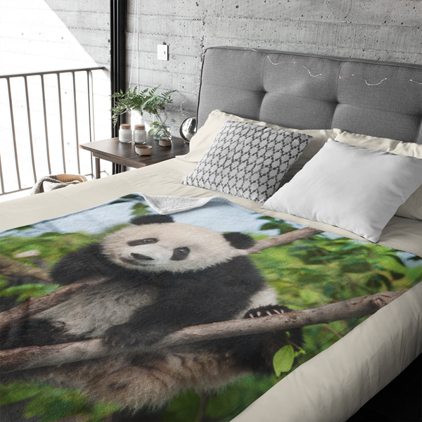 Fleecedeken Panda, 96x146cm, Polyester Sherpa, FD2025014 - Afbeelding 3