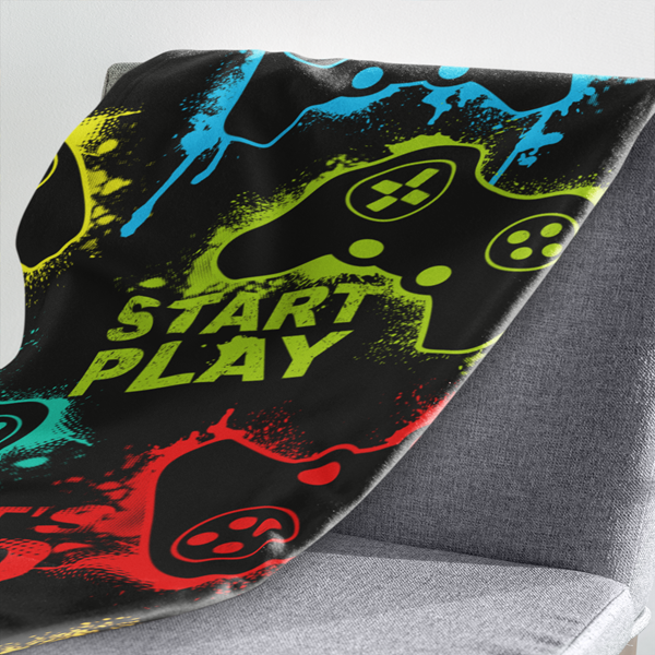 Fleecedeken Gamer, 96x146cm, Polyester Sherpa, FD2025009 - Afbeelding 2