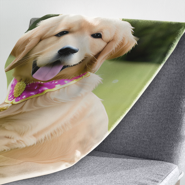 Fleecedeken Labrador pup meisje, FD2023910, 96x146cm, Polyester Sherpa - Afbeelding 3