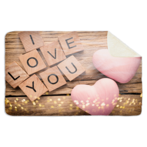 Fleecedeken I love you, 96x146cm, Polyester Sherpa, FD2024604