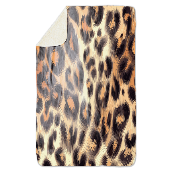 Fleecedeken Panter, 96x146cm, Polyester Sherpa, FD2023314, deken met print