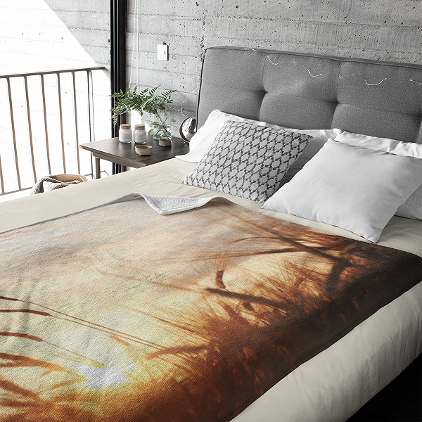 Fleecedeken Zonsondergang, 96x146cm, Polyester Sherpa, deken met print - Afbeelding 2