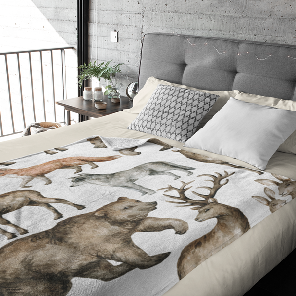 Fleecedeken Wildlife groot, 96x146cm, Polyester Sherpa - Afbeelding 2