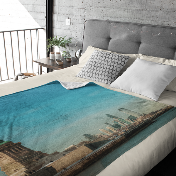 Fleecedeken New York vrijheidsbeeld, 96x146cm, Polyester Sherpa - Afbeelding 2