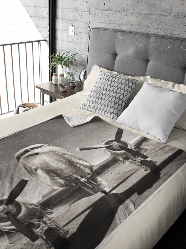 Fleecedeken Vliegtuig, 96x146cm, Polyester Sherpa - Afbeelding 2