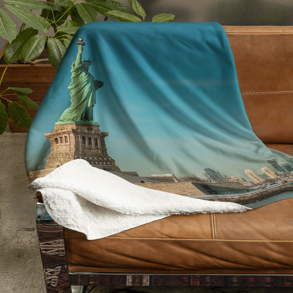 Fleecedeken New York vrijheidsbeeld, 96x146cm, Polyester Sherpa - Afbeelding 3