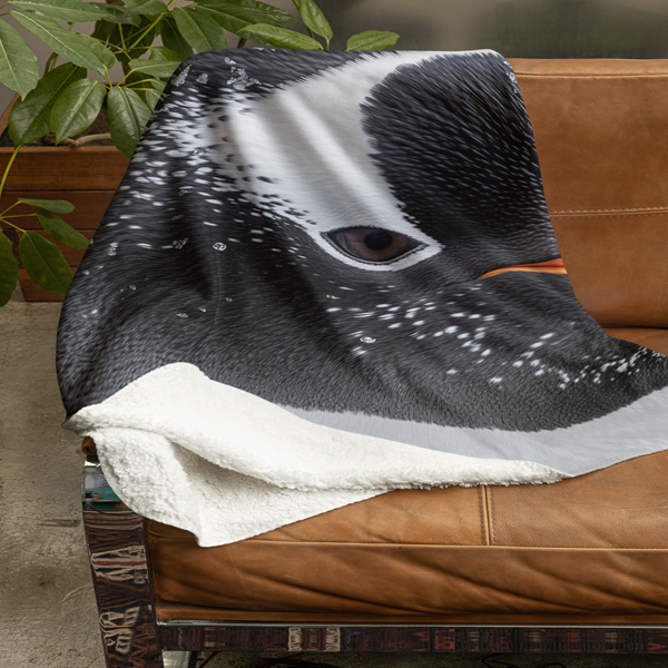Fleecedeken Pinquin, 96x146cm, Polyester Sherpa, deken met print - Afbeelding 2