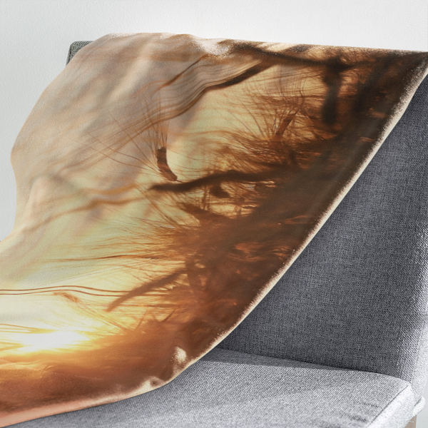 Fleecedeken Zonsondergang, 96x146cm, Polyester Sherpa, deken met print - Afbeelding 3