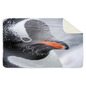 Fleecedeken Pinquin, 96x146cm, Polyester Sherpa, deken met print