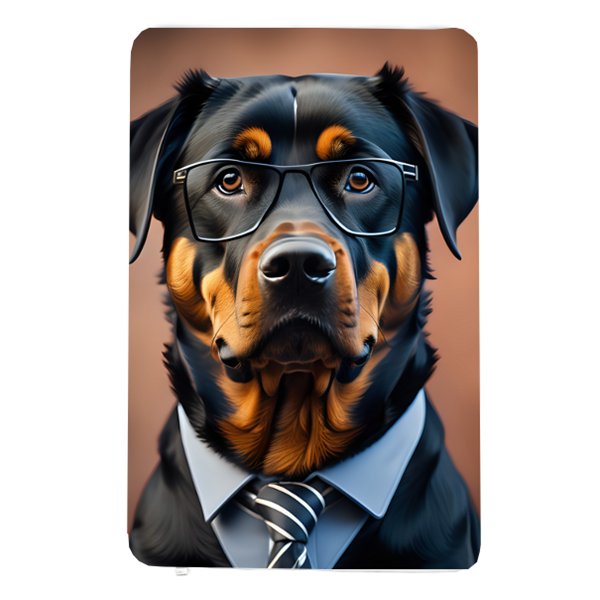 Fleecedeken DHr Rottweiler, FD2023907, 96x146cm, Polyester Sherpa