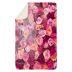 Fleecedeken Rozen Rood&Roze, 96x146cm, Polyester Sherpa