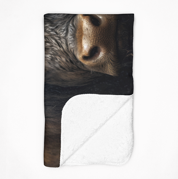 Fleecedeken Bull, 96x146cm, Polyester Sherpa, deken met print - Afbeelding 3