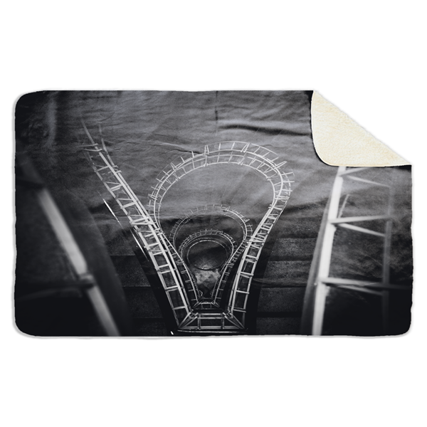 Fleecedeken Trap in Praagh, 96x146cm, Polyester Sherpa, deken met print
