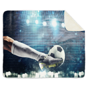 Fleecedeken Voetballer in stadion, 96x146cm, Polyester Sherpa