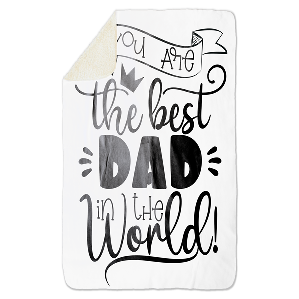Fleecedeken Worldsbestdad, 96x146cm, Polyester Sherpa, FD2025025