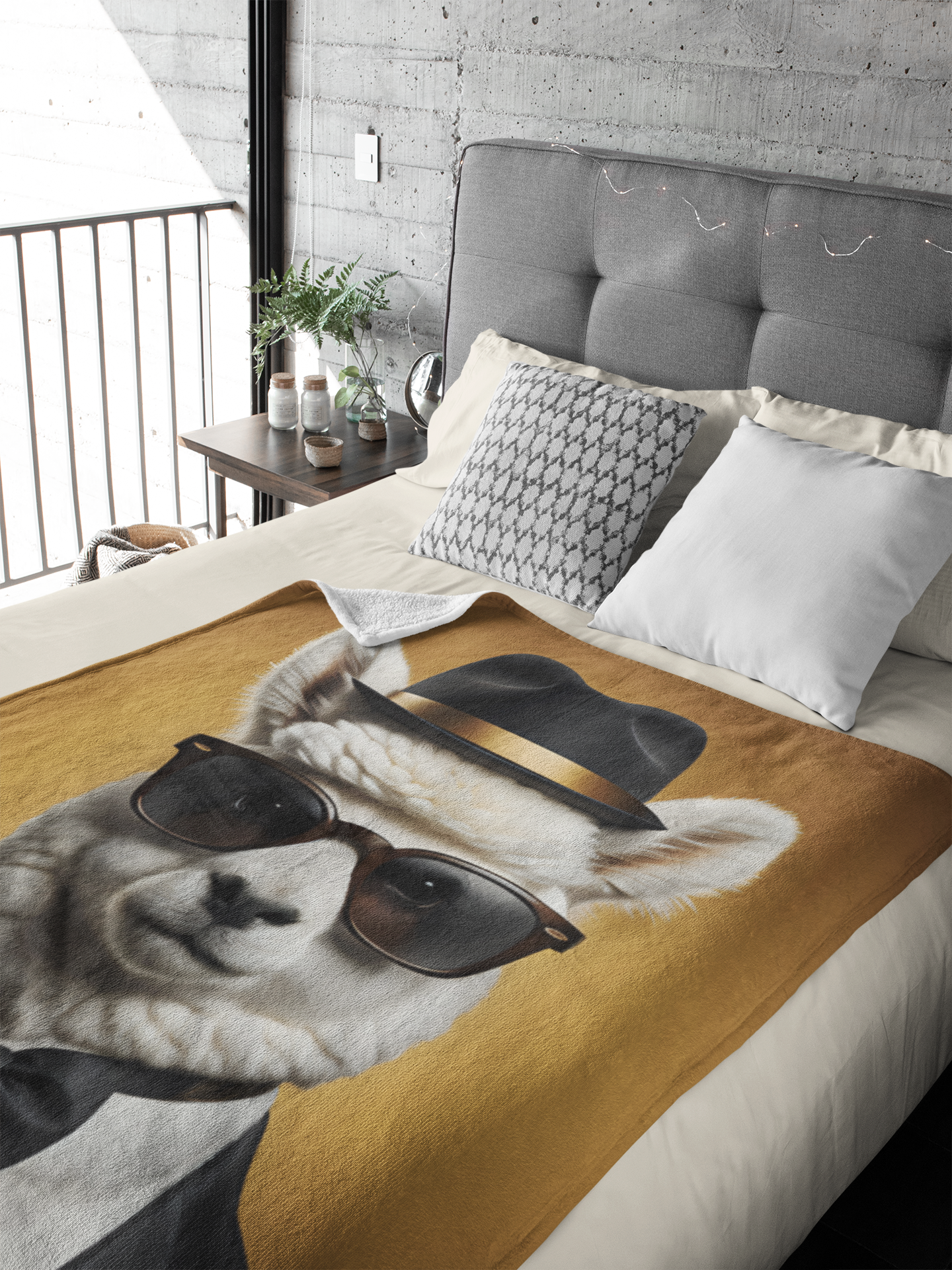 Fleecedeken Dhr Alpaca Wit, FD2023911, 96x146cm, Polyester Sherpa - Afbeelding 3